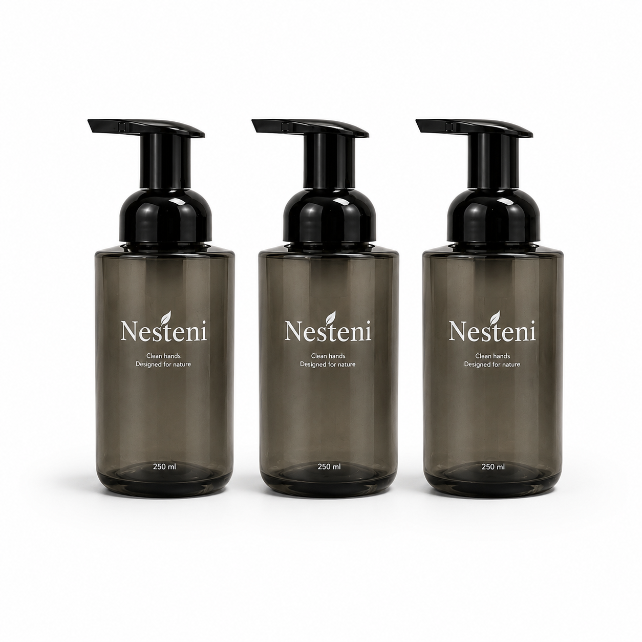 3-pack - Plastdispenser med skumtvålspump 250mL