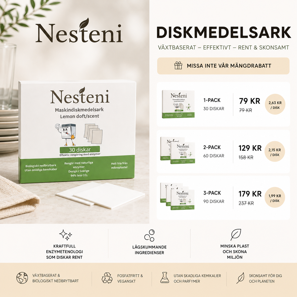 Maskindiskmedelsark – 30 diskar