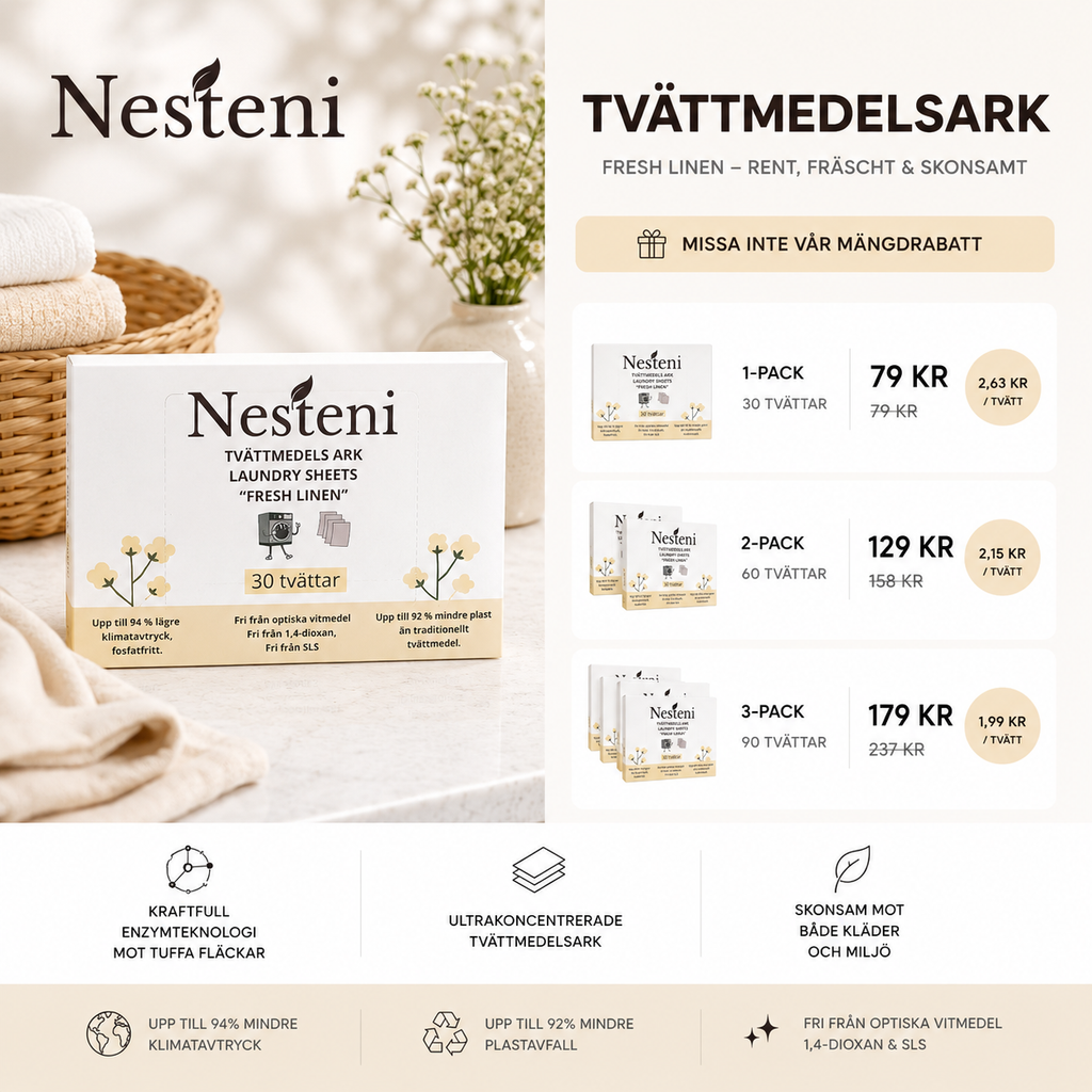 Tvättmedelsark 30 tvättar
