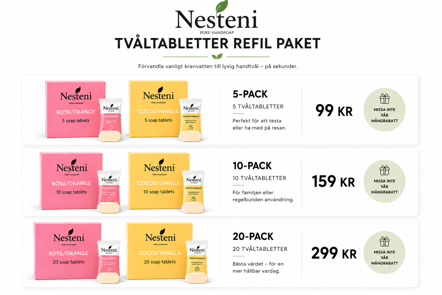 reFil paket utan tvåldispenser